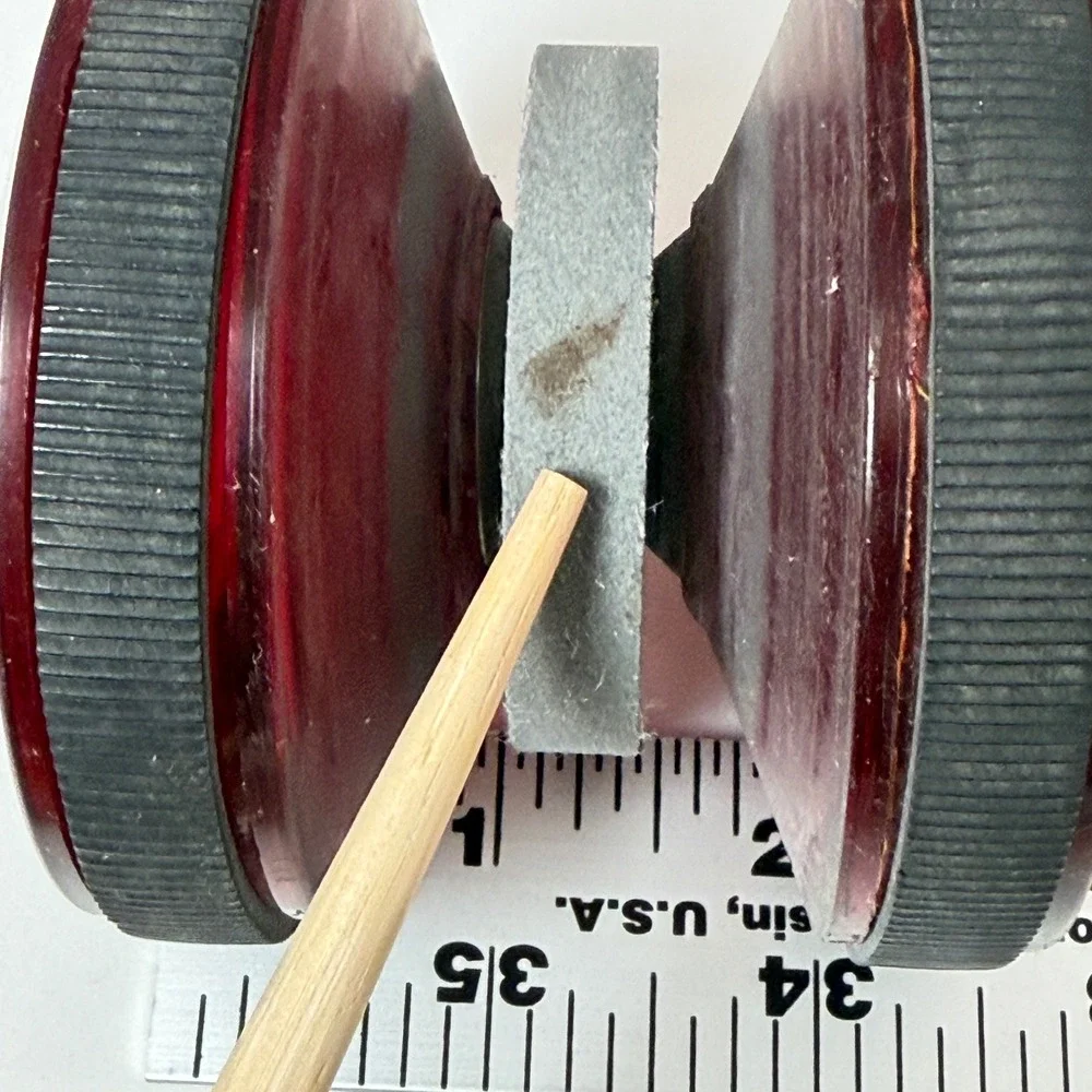 Vintage Robo Knife Sharpener Red Lucite 1950s U.S. Patent 2,469,797 with Box